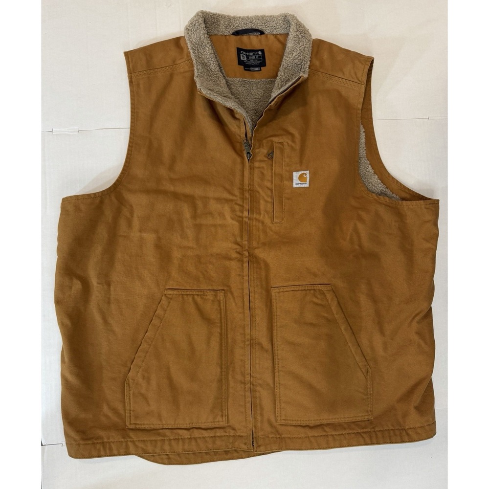Carhartt Loose Fit Fleece Lined Vest Men's Size 3XL Brown Model No. OV4277-M